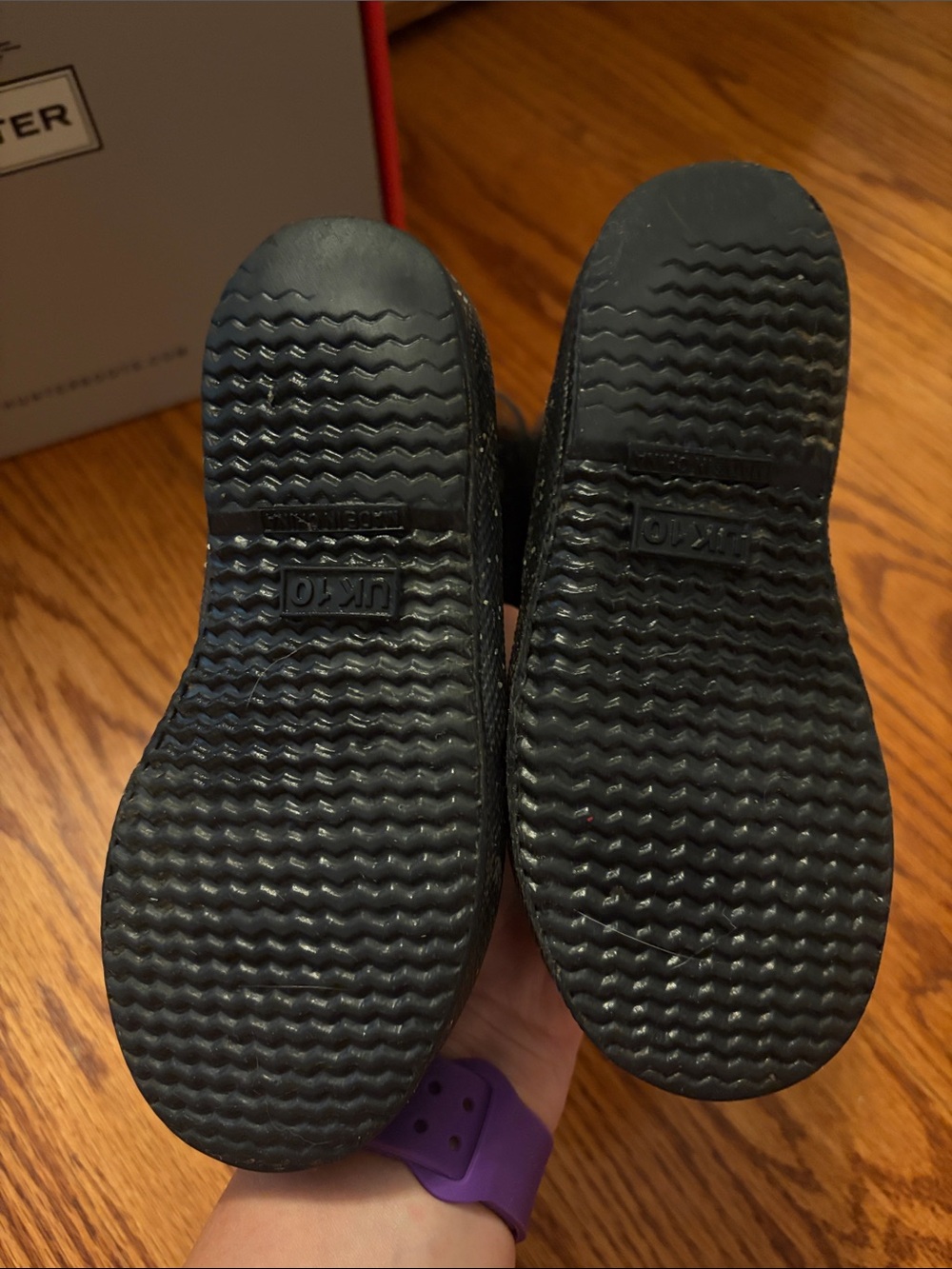 Hunter Kids Black Glitter Splash Rain Boots sz 12 - Picture 11 of 12